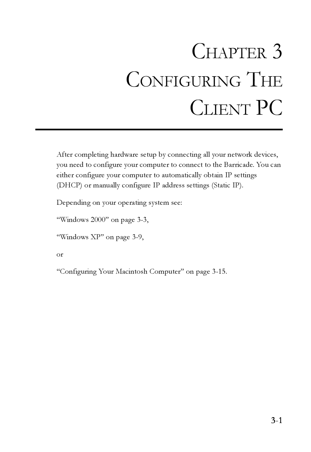 SMC Networks SMCWBR14T-G manual Chapter Configuring The Client Pc 