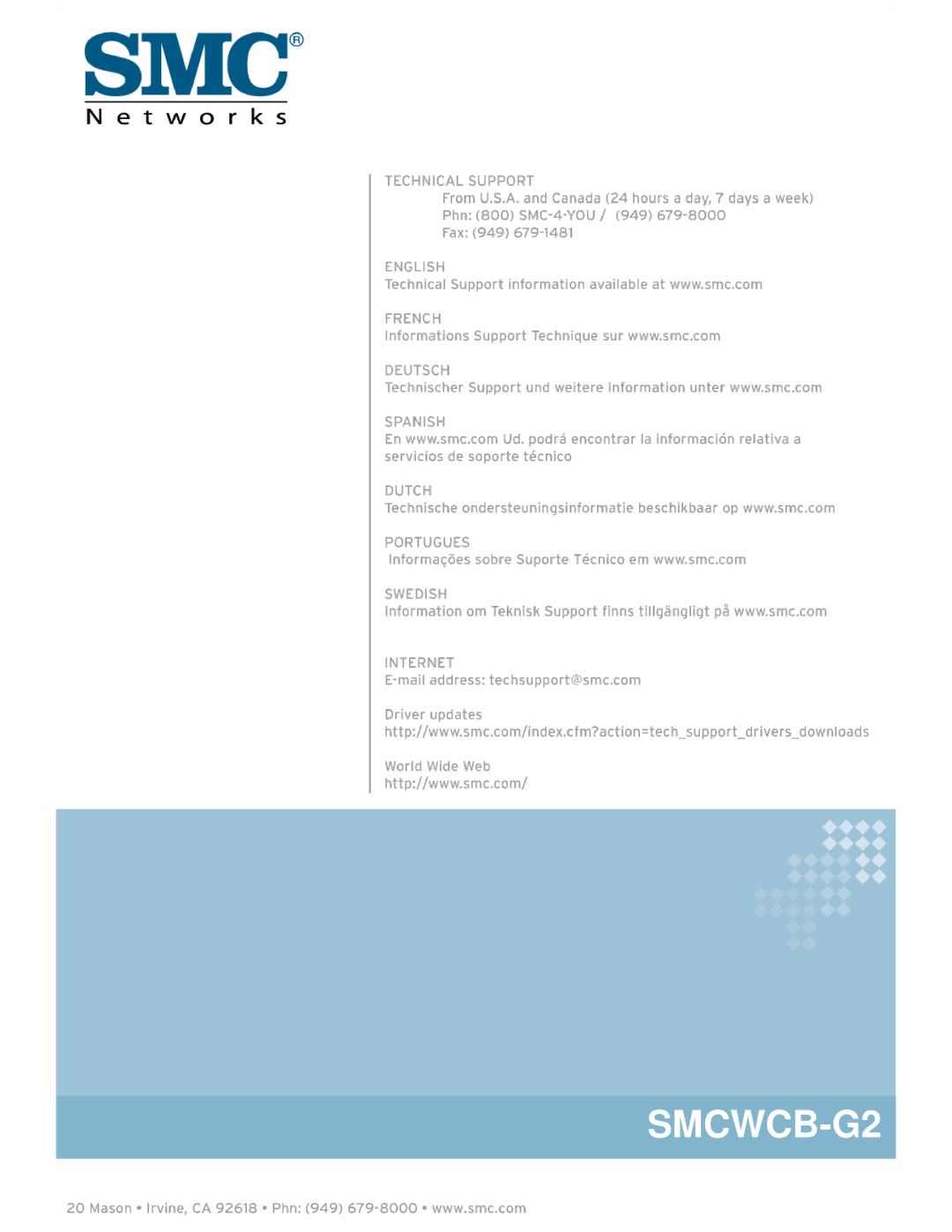 SMC Networks manual SMCWCB-G2 SMCWBR11-G 