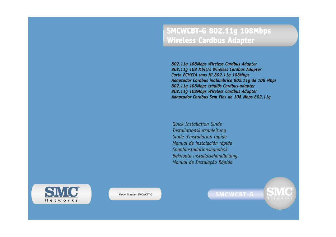 SMC Networks manual SMCWCBT-G 802.11g 108Mbps Wireless Cardbus Adapter 