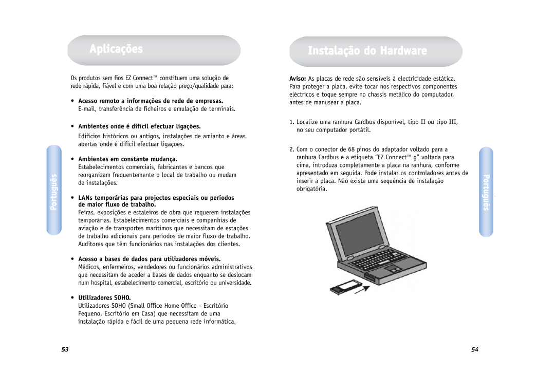 SMC Networks SMCWCBT-G Aplicações, Instalação do Hardware, Ambientes onde é difícil efectuar ligações, Utilizadores Soho 