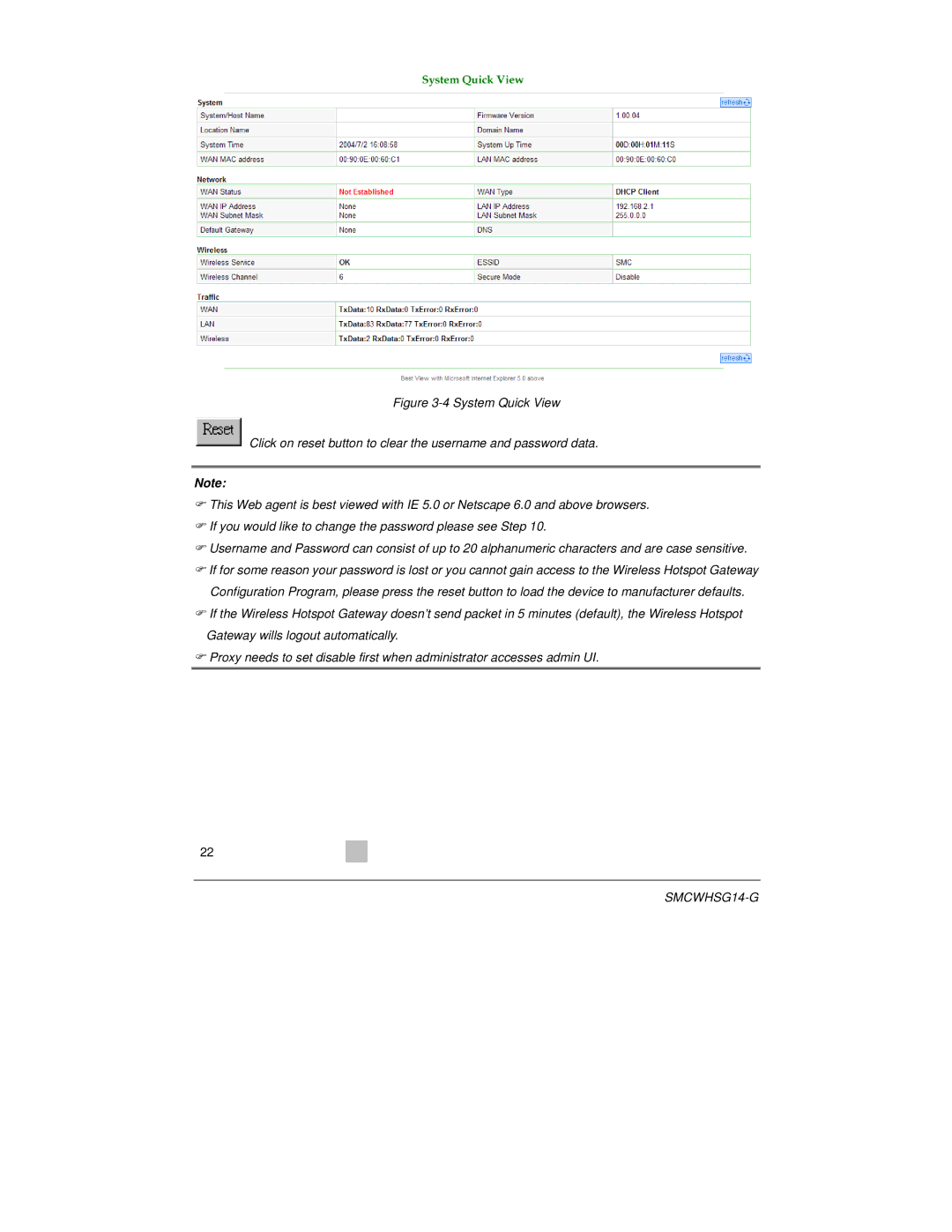 SMC Networks SMCWHSG14-G manual 