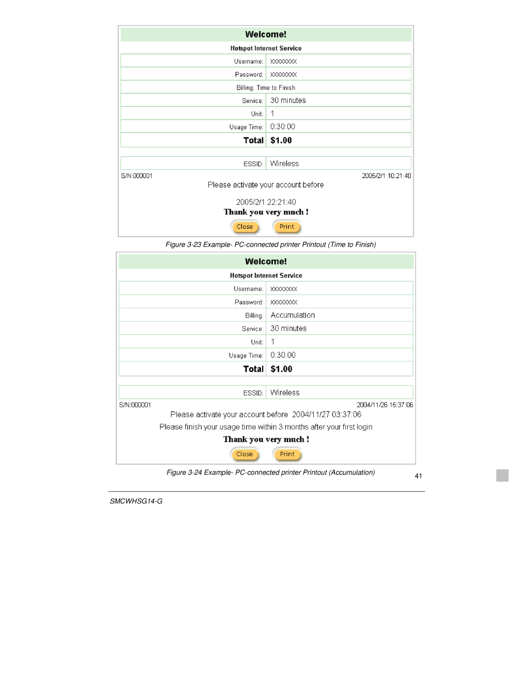 SMC Networks SMCWHSG14-G manual Example- PC-connected printer Printout Time to Finish 