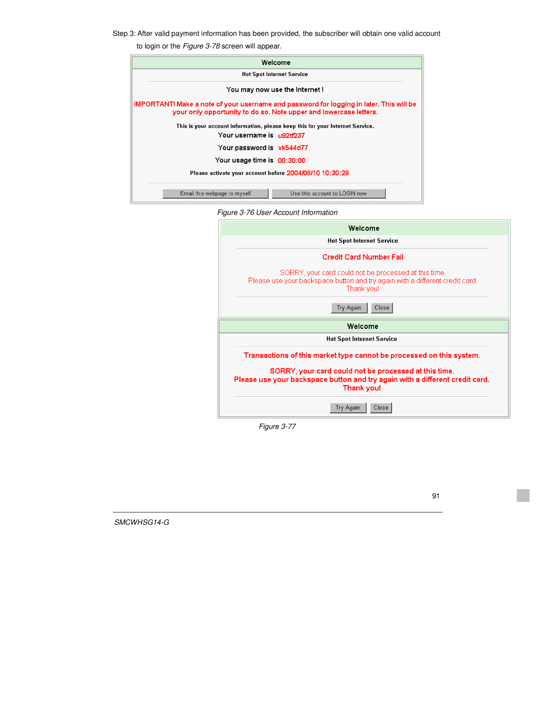 SMC Networks SMCWHSG14-G manual User Account Information 