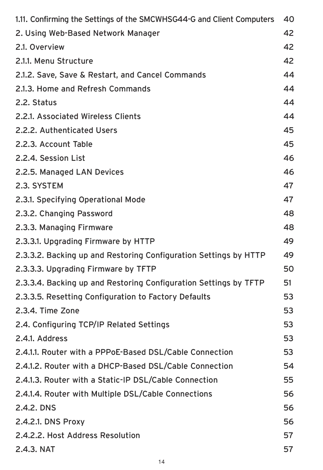 SMC Networks SMCWHSG44-G manual System 