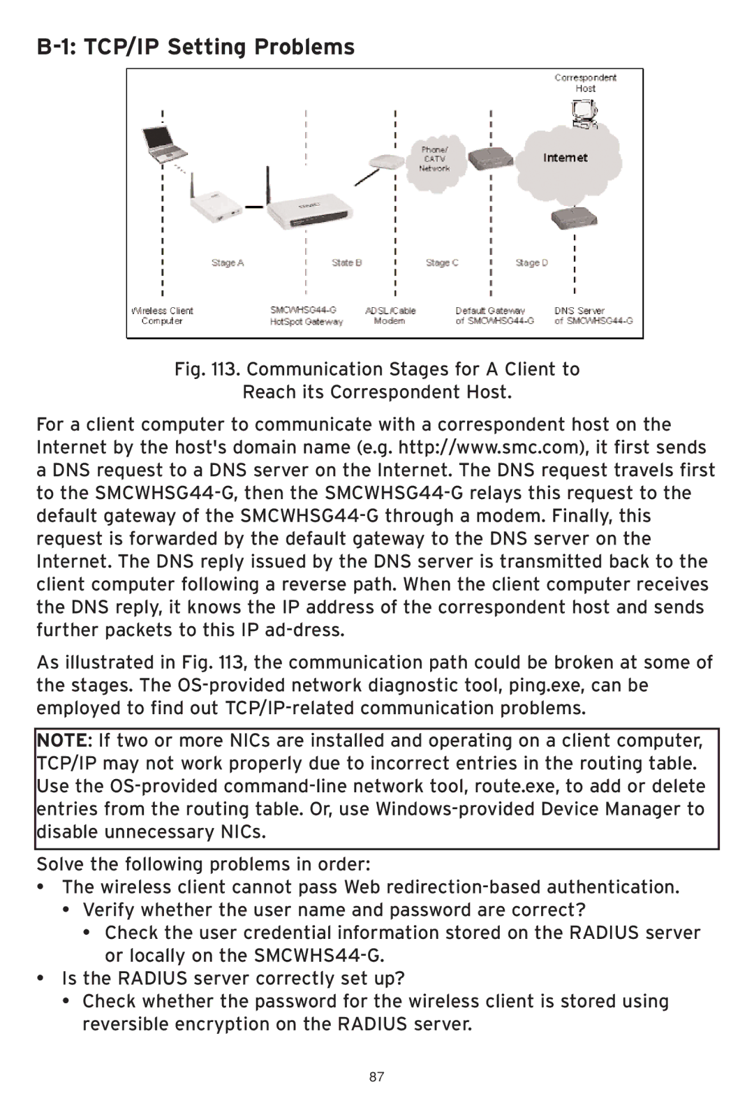 SMC Networks SMCWHSG44-G manual TCP/IP Setting Problems 