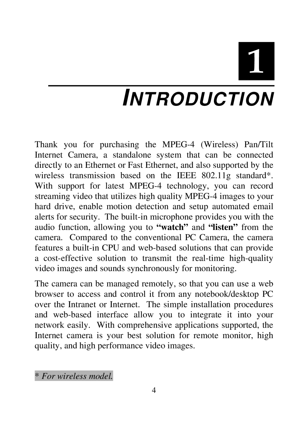 SMC Networks SMCWIPCAM-G manual Introduction 