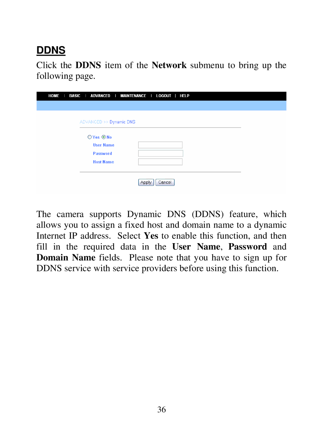 SMC Networks SMCWIPCAM-G manual Ddns 