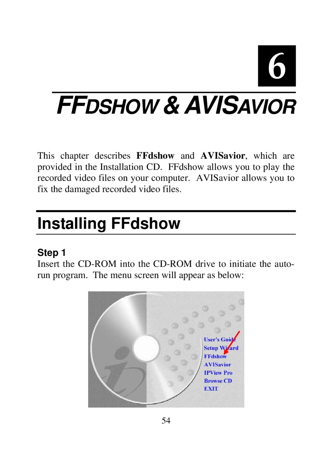 SMC Networks SMCWIPCAM-G manual Ffdshow & Avisavior, Installing FFdshow 