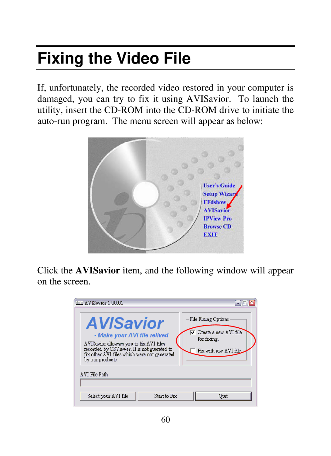 SMC Networks SMCWIPCAM-G manual Fixing the Video File 