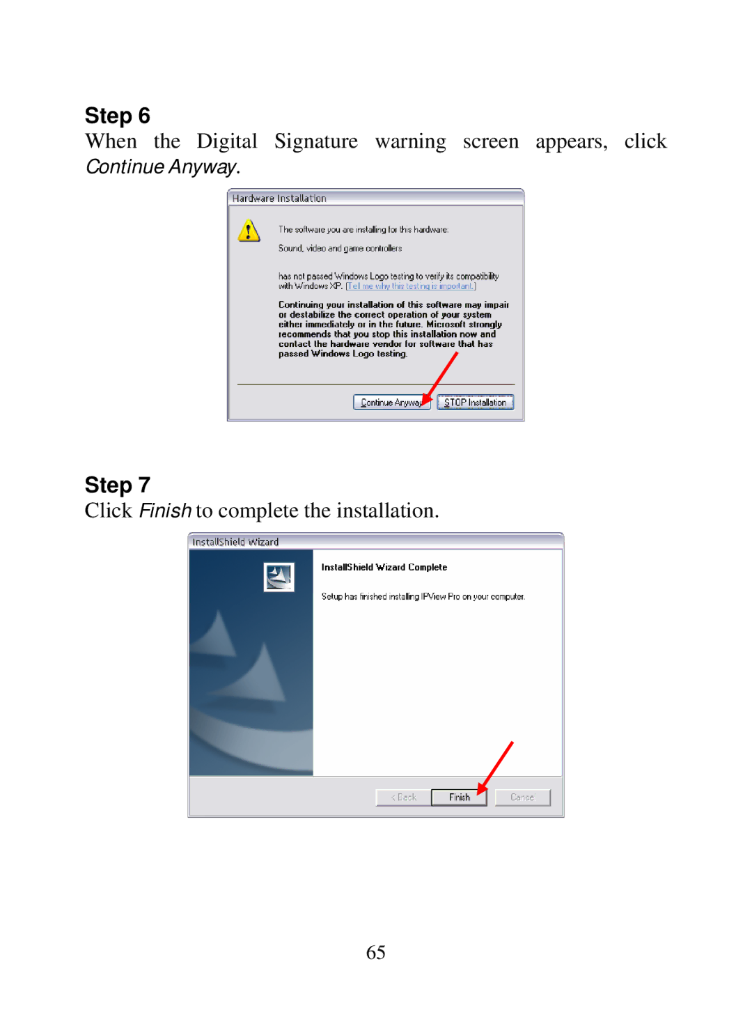 SMC Networks SMCWIPCAM-G manual Click Finish to complete the installation 