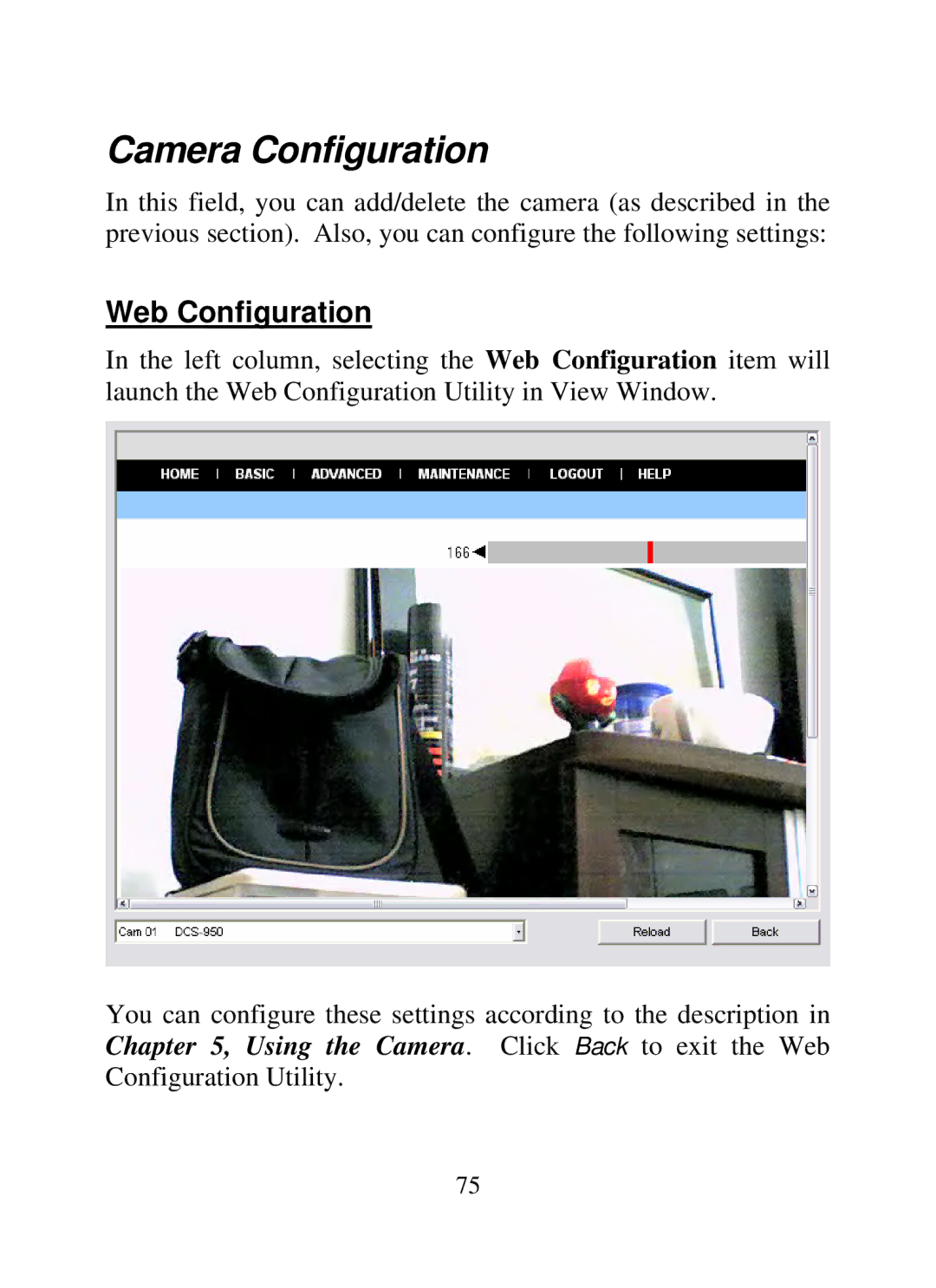 SMC Networks SMCWIPCAM-G manual Camera Configuration, Web Configuration 