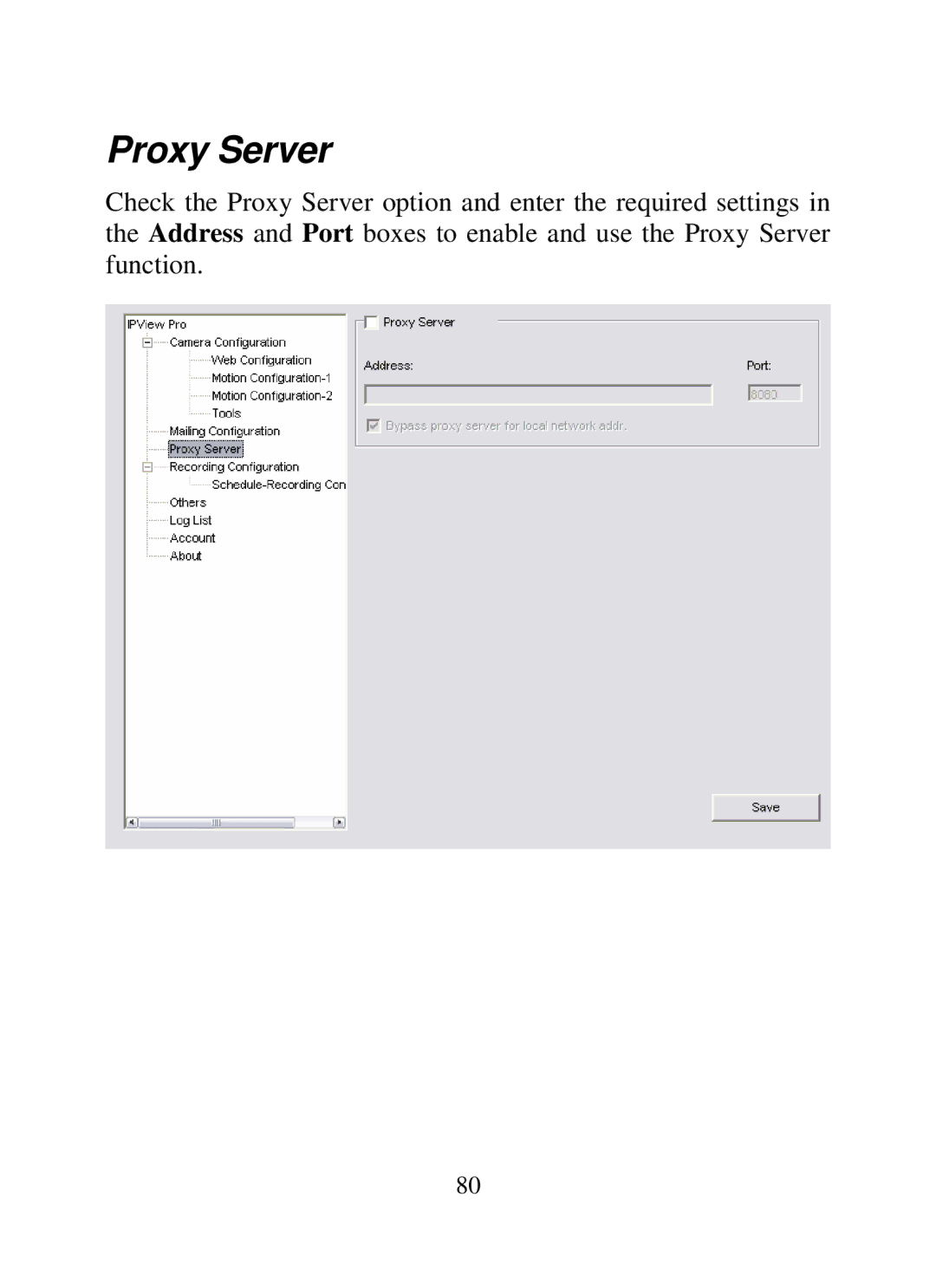 SMC Networks SMCWIPCAM-G manual Proxy Server 