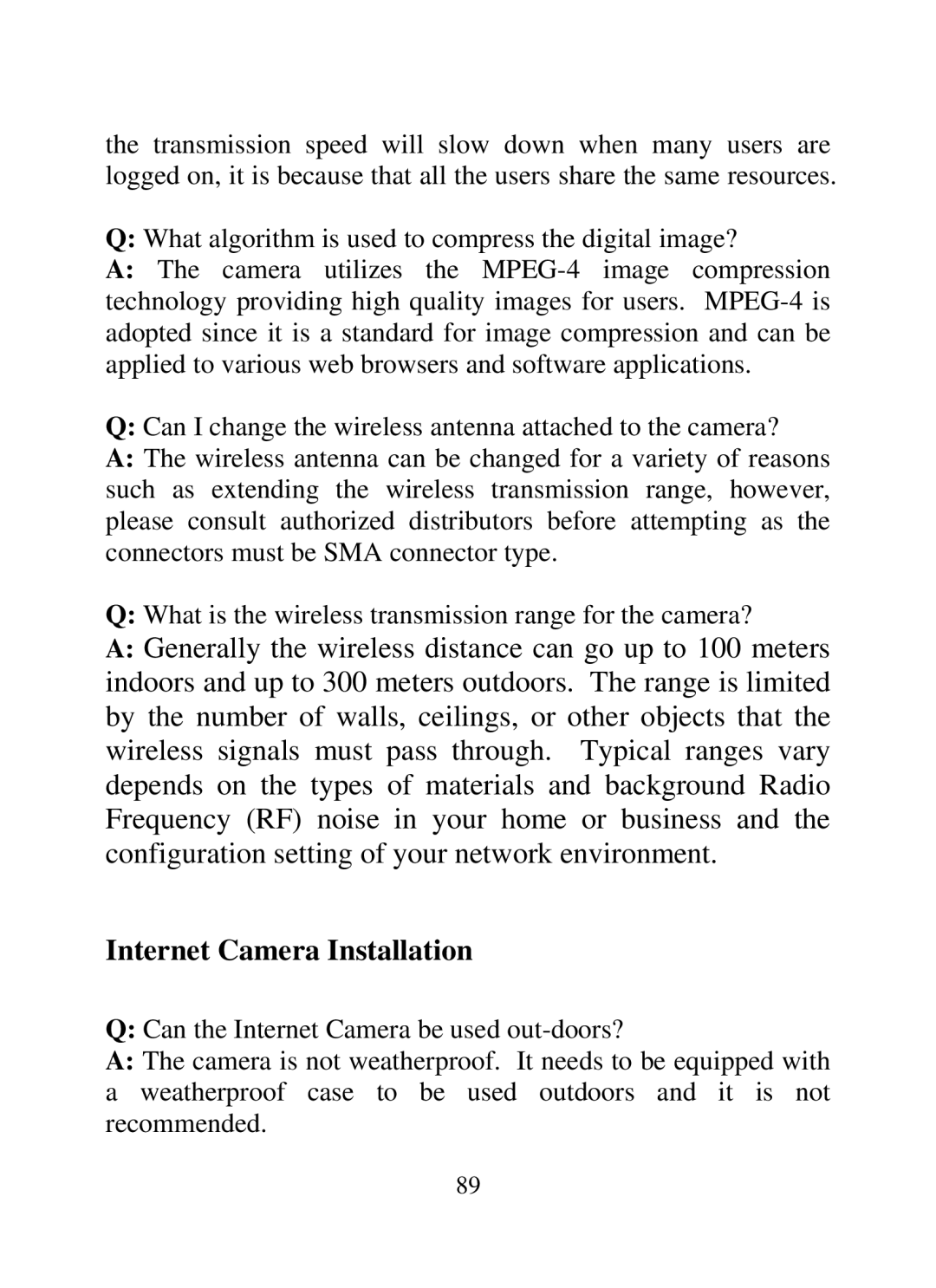 SMC Networks SMCWIPCAM-G manual Internet Camera Installation 