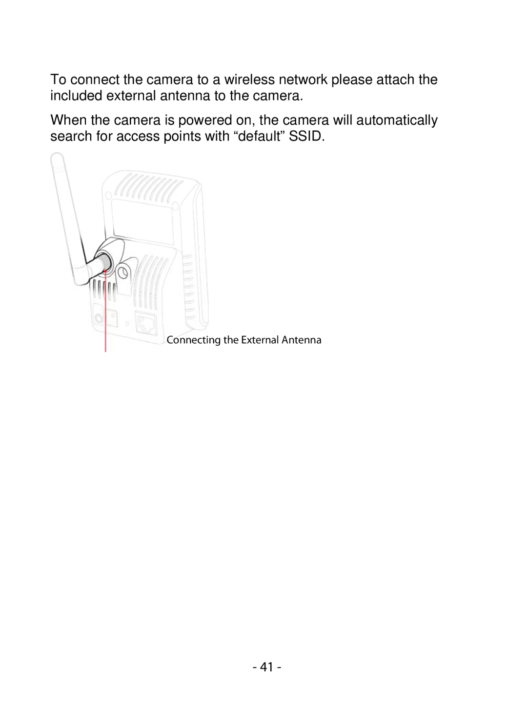 SMC Networks SMCWIPCFN-G2 manual Connecting the External Antenna 