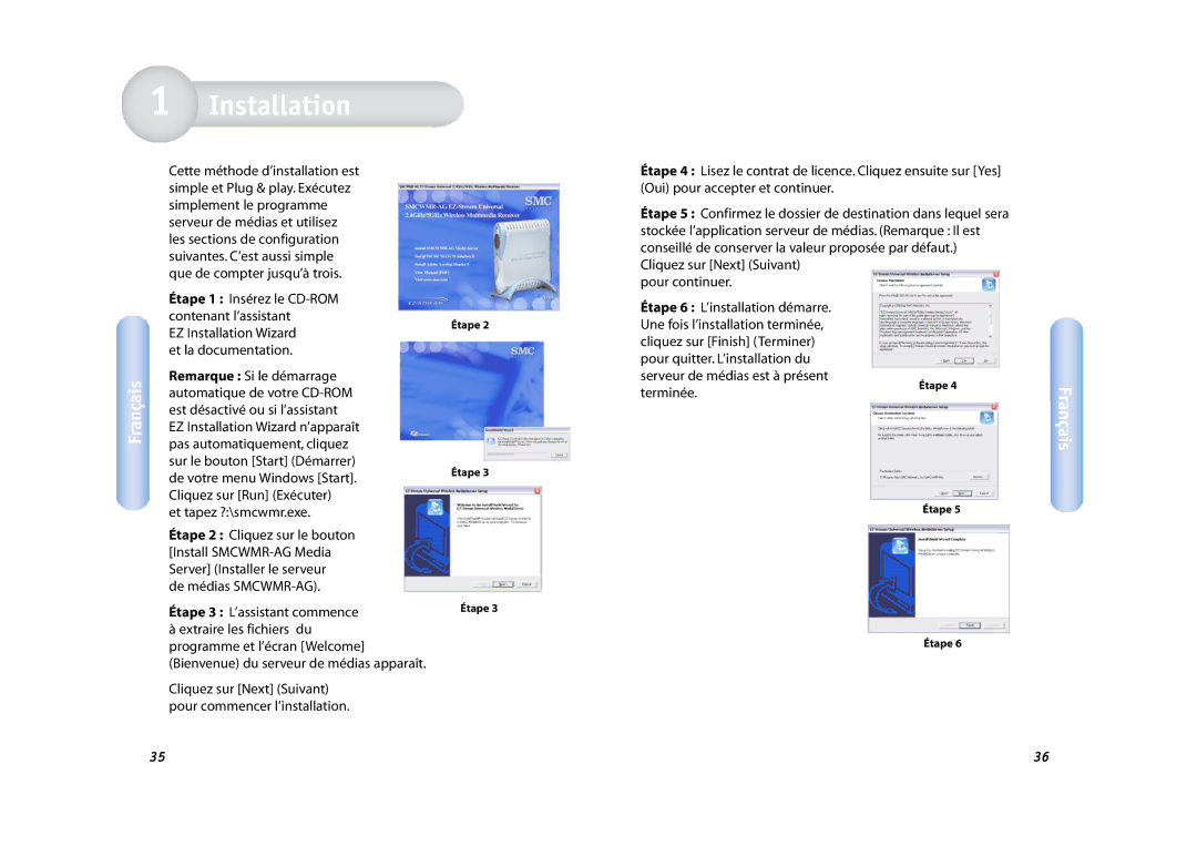 SMC Networks SMCWMR-AG manual EZ Installation Wizard, De votre menu Windows Start 