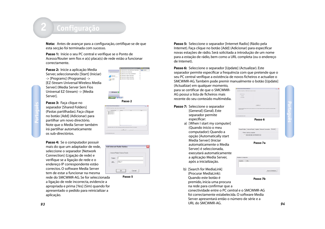 SMC Networks SMCWMR-AG manual Configuração, Introdução, Português 