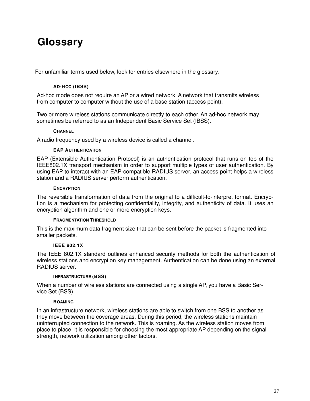 SMC Networks SMCWPCI-N manual Glossary 