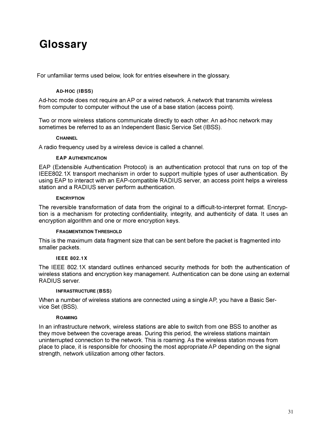 SMC Networks SMCWPCI-N2 manual Glossary 