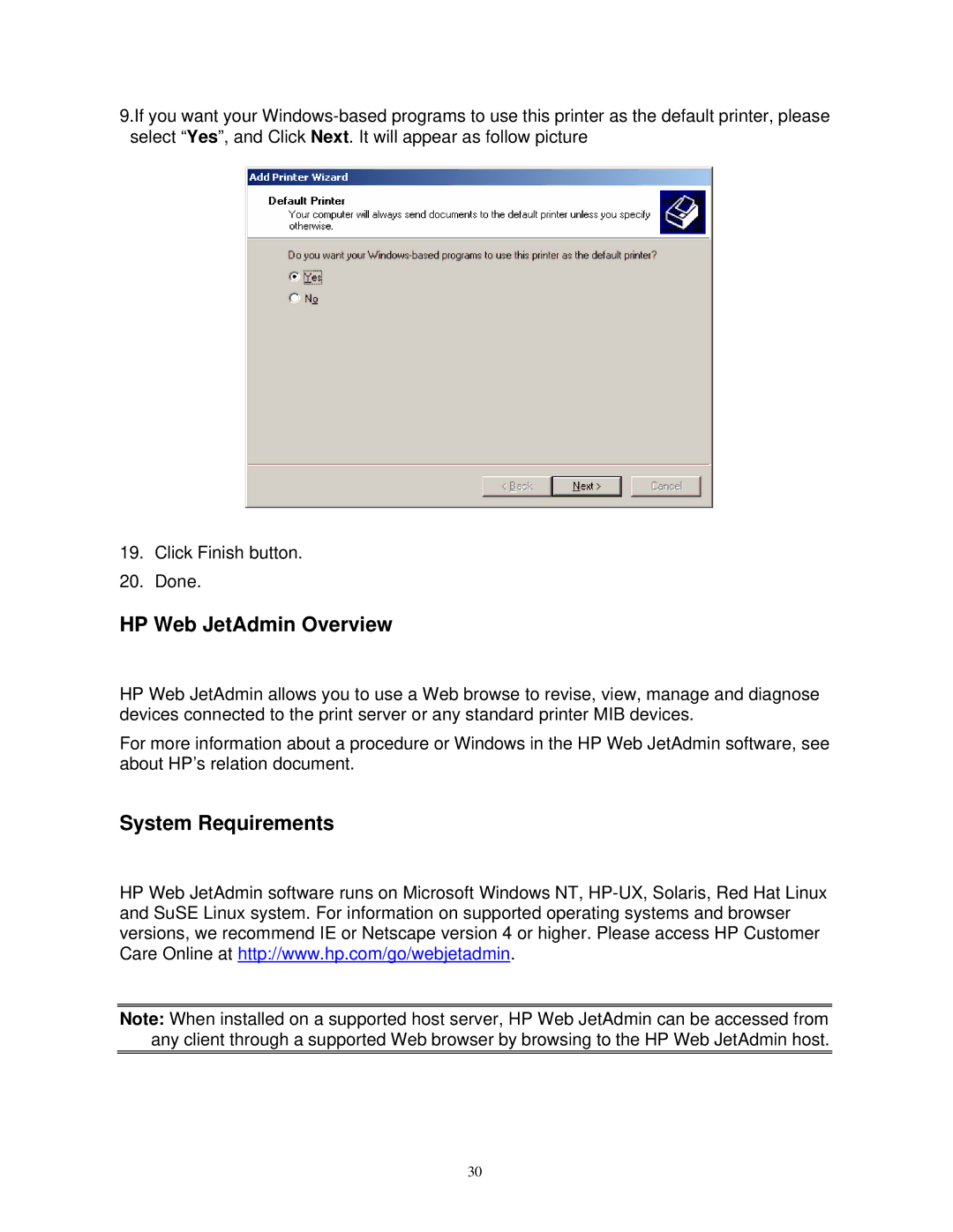 SMC Networks SMCWPS-G manual HP Web JetAdmin Overview, System Requirements 