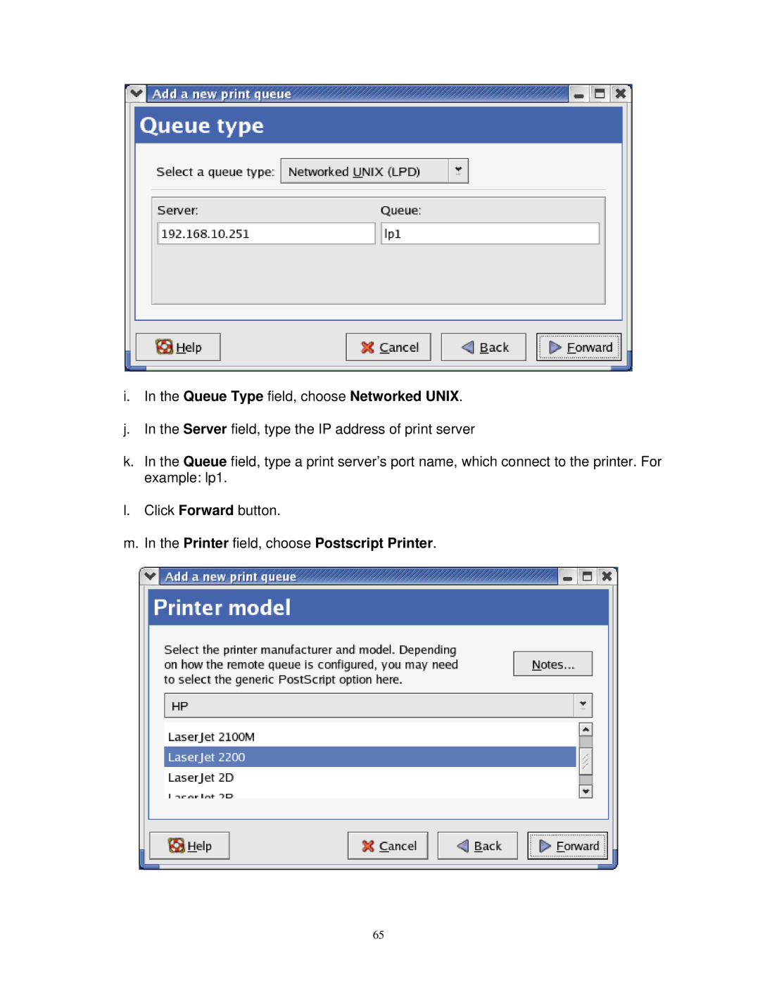 SMC Networks SMCWPS-G manual Queue Type field, choose Networked Unix, Printer field, choose Postscript Printer 