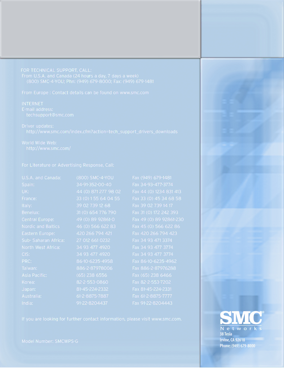 SMC Networks SMCWPS-G manual Tesla 