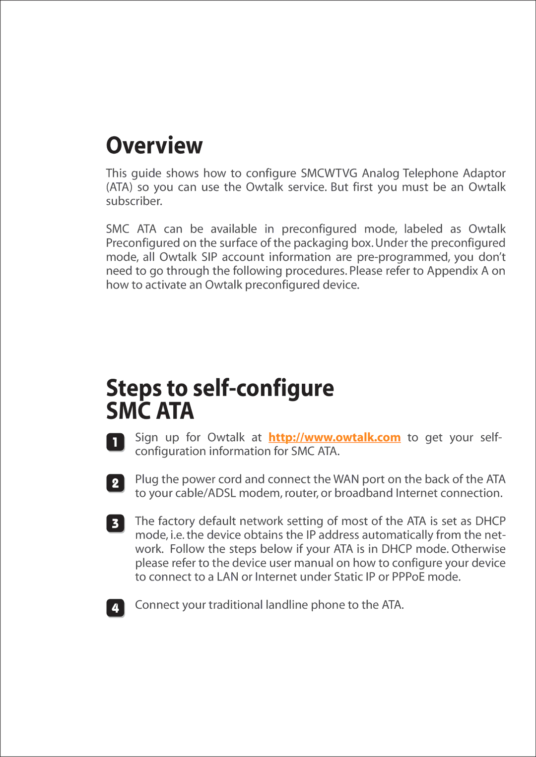 SMC Networks SMCWTVG manual Smc Ata 