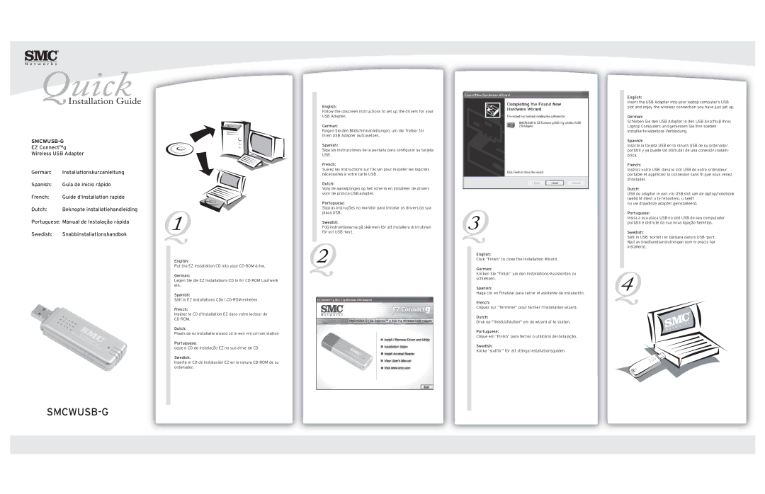 SMC Networks SMCWUSB-G manual Quick, Smcwusb-G 