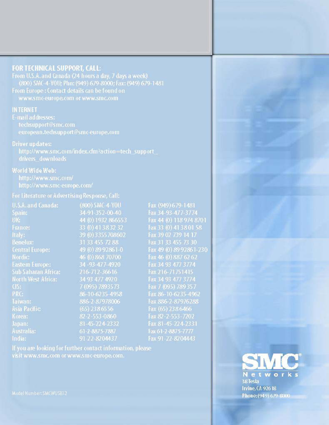 SMC Networks SMCWUSB32 manual 