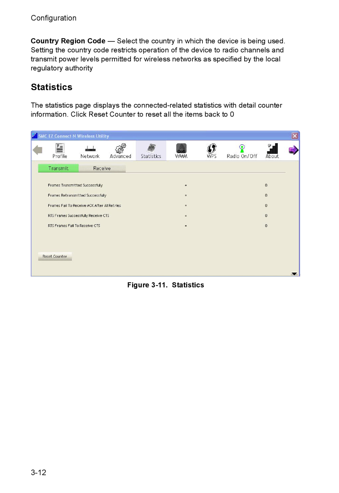 SMC Networks SMCWUSBS-N manual Statistics 