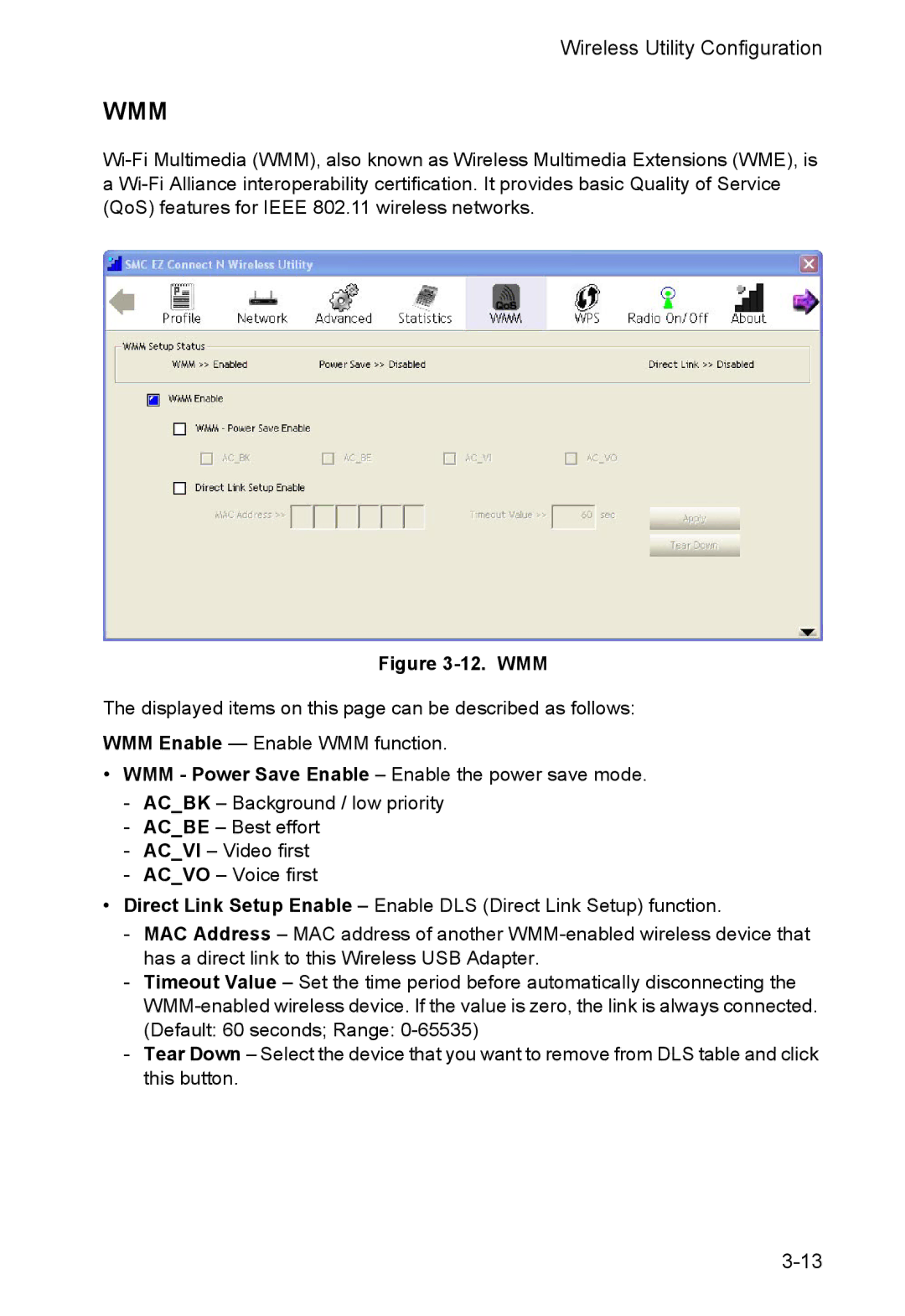 SMC Networks SMCWUSBS-N manual Wmm 