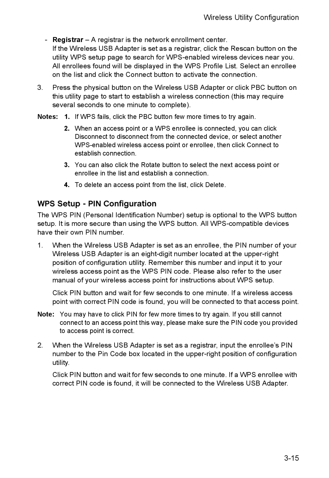 SMC Networks SMCWUSBS-N manual WPS Setup PIN Configuration 