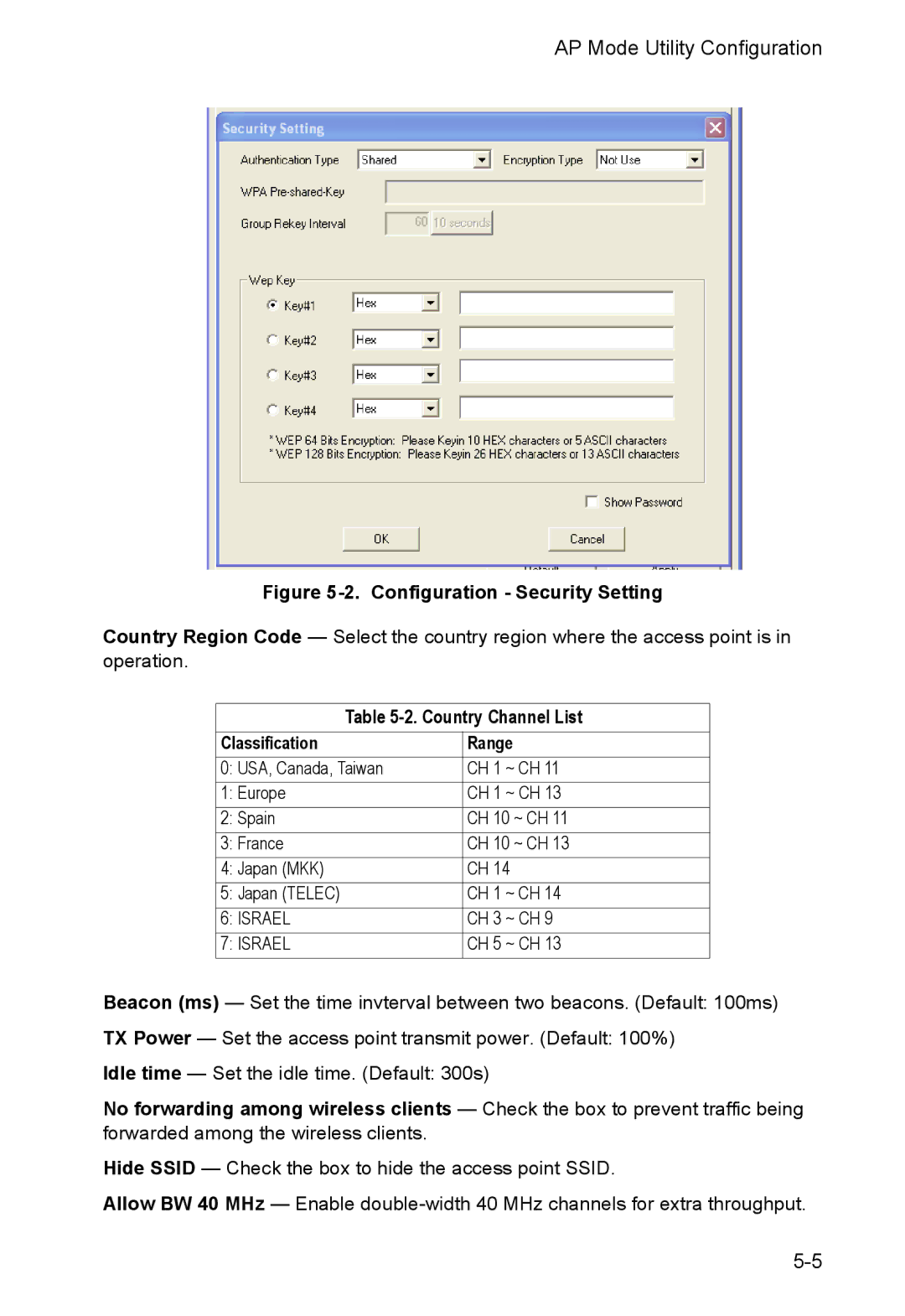 SMC Networks SMCWUSBS-N manual Configuration Security Setting 