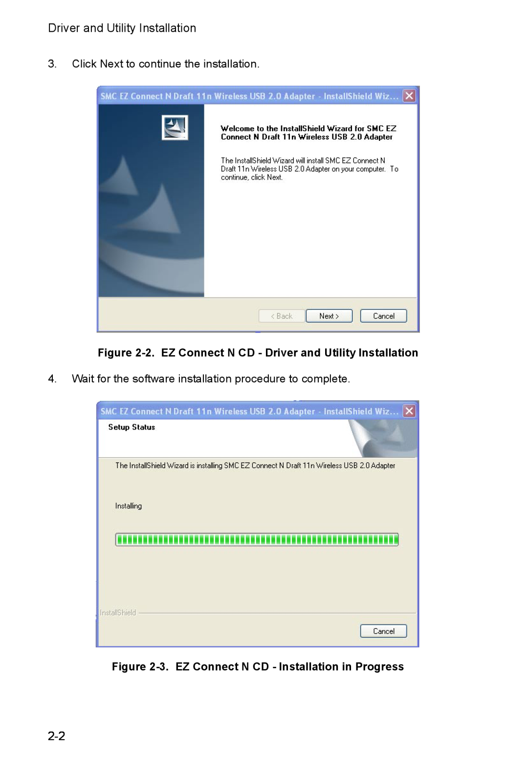 SMC Networks SMCWUSBS-N manual 2. EZ Connect N CD - Driver and Utility Installation 