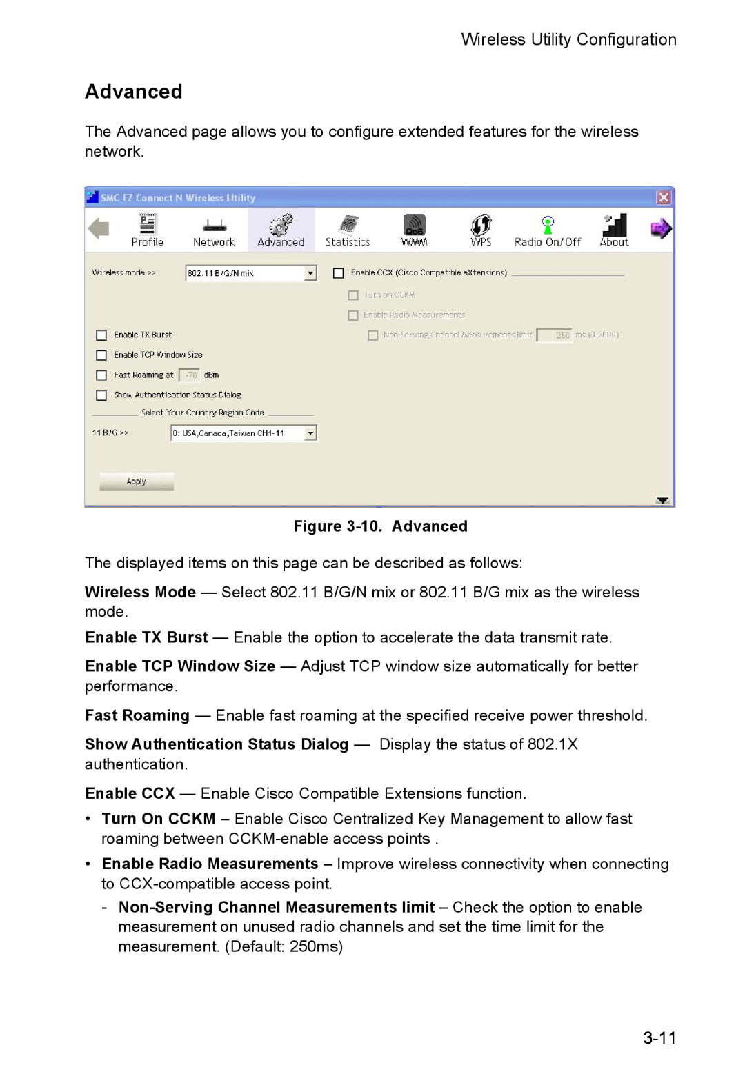SMC Networks SMCWUSBS-N manual 10. Advanced 