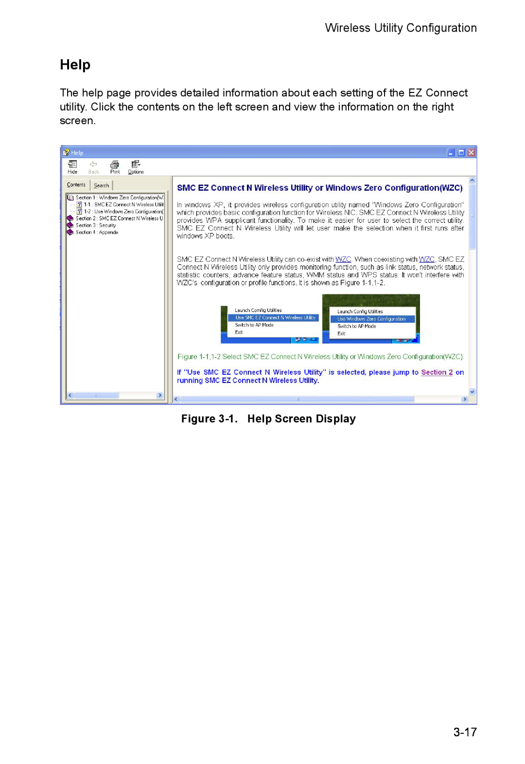 SMC Networks SMCWUSBS-N manual 1. Help Screen Display 