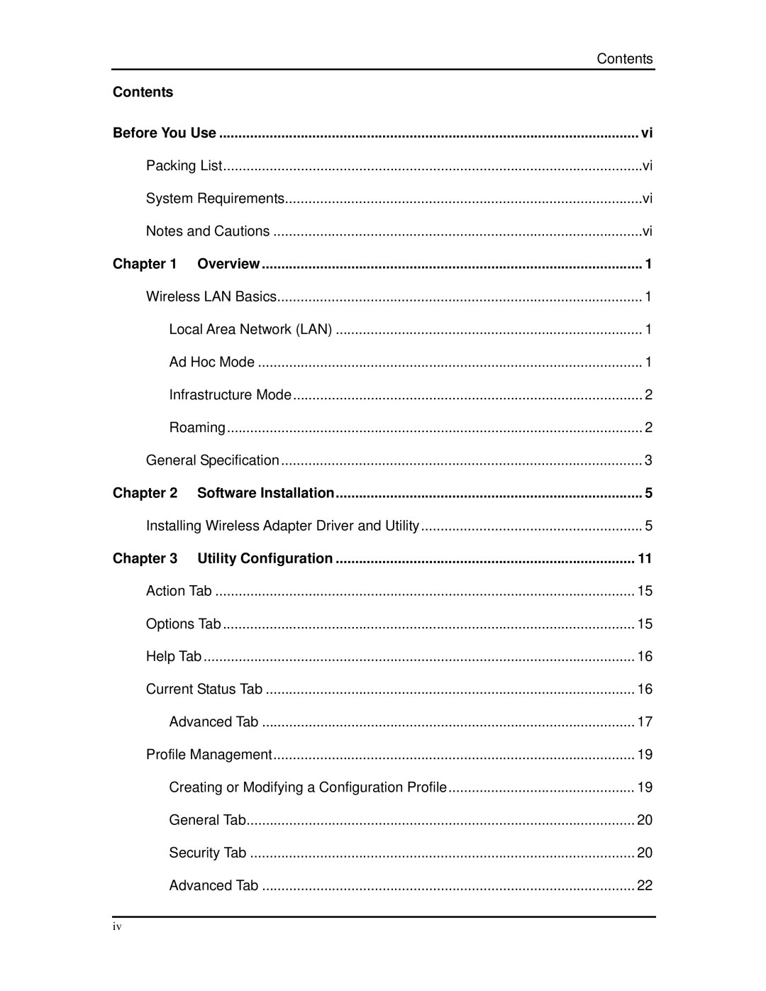 SMC Networks SMCWUSBT-G manual Contents, Chapter 