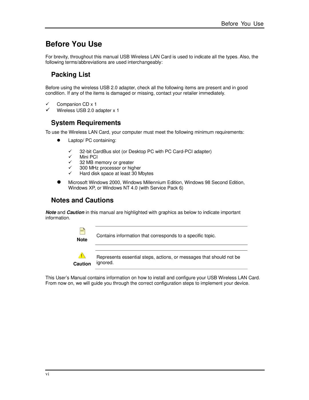 SMC Networks SMCWUSBT-G manual Packing List, System Requirements 