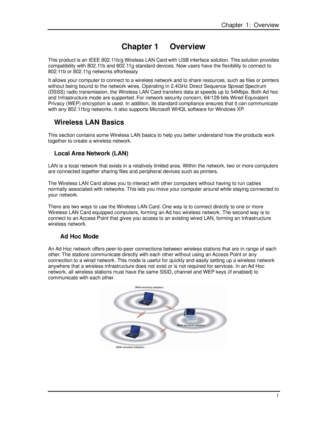 SMC Networks SMCWUSBT-G manual Wireless LAN Basics, Local Area Network LAN, Ad Hoc Mode 