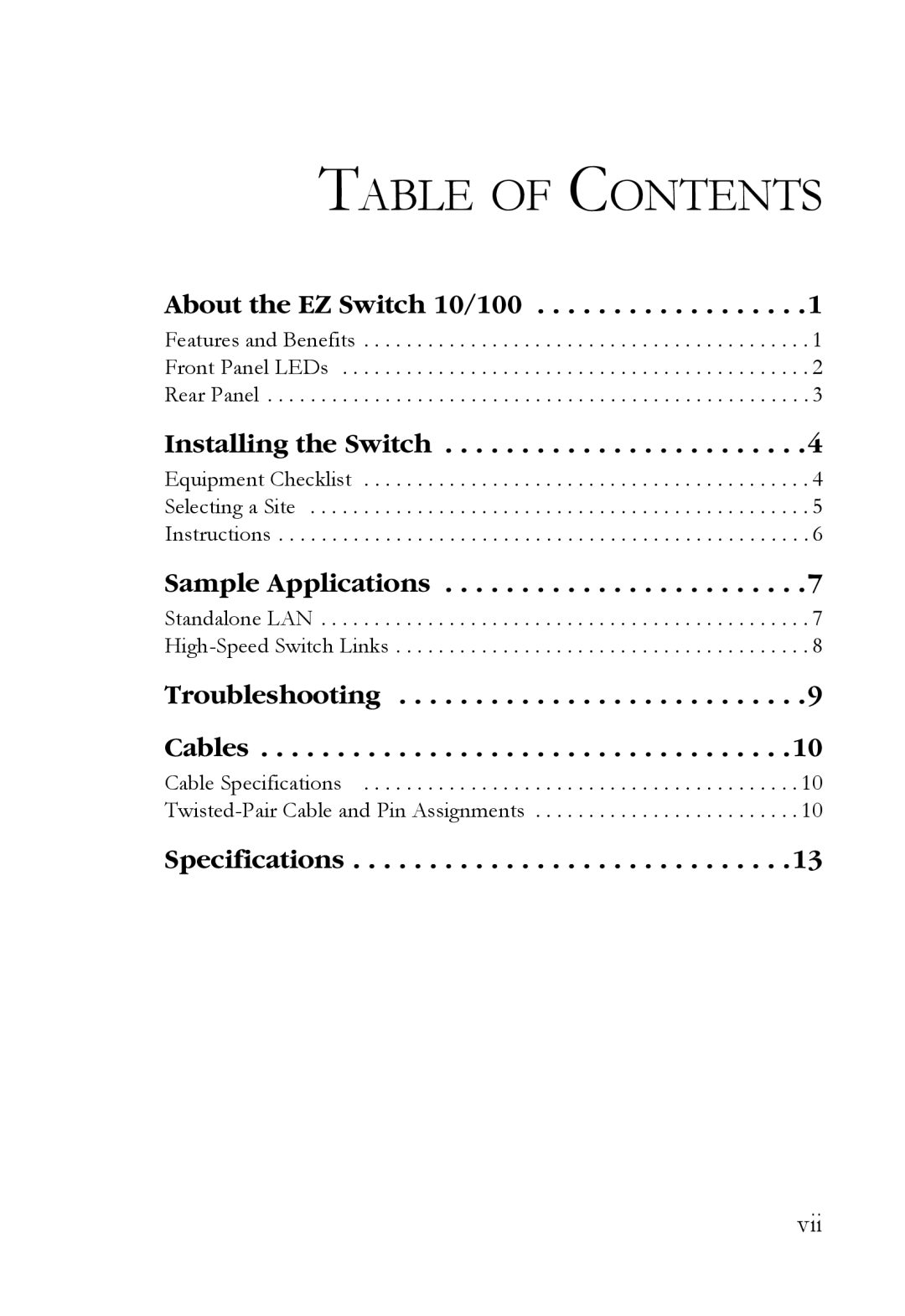 SMC Networks ST40 manual Table of Contents 