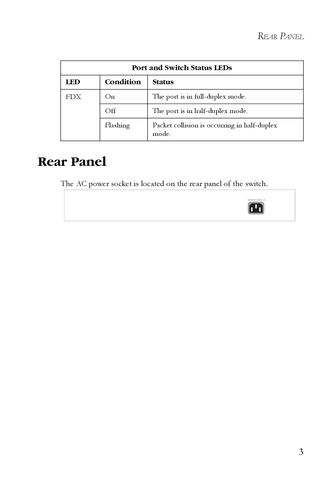 SMC Networks ST40 manual Rear Panel, Fdx 