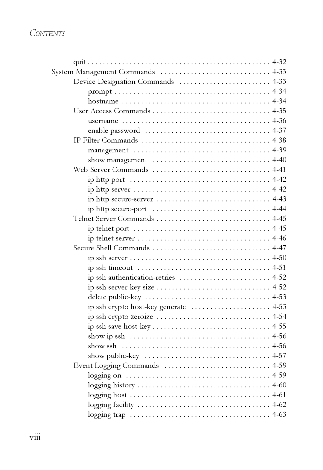 SMC Networks TigerSwitch manual Viii 