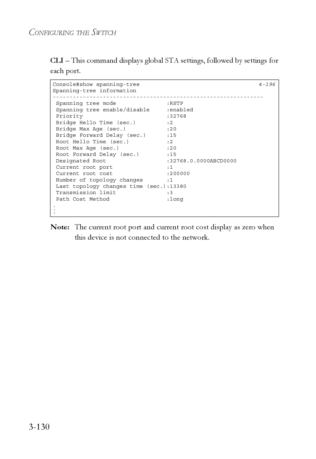 SMC Networks TigerSwitch manual 130, 196 