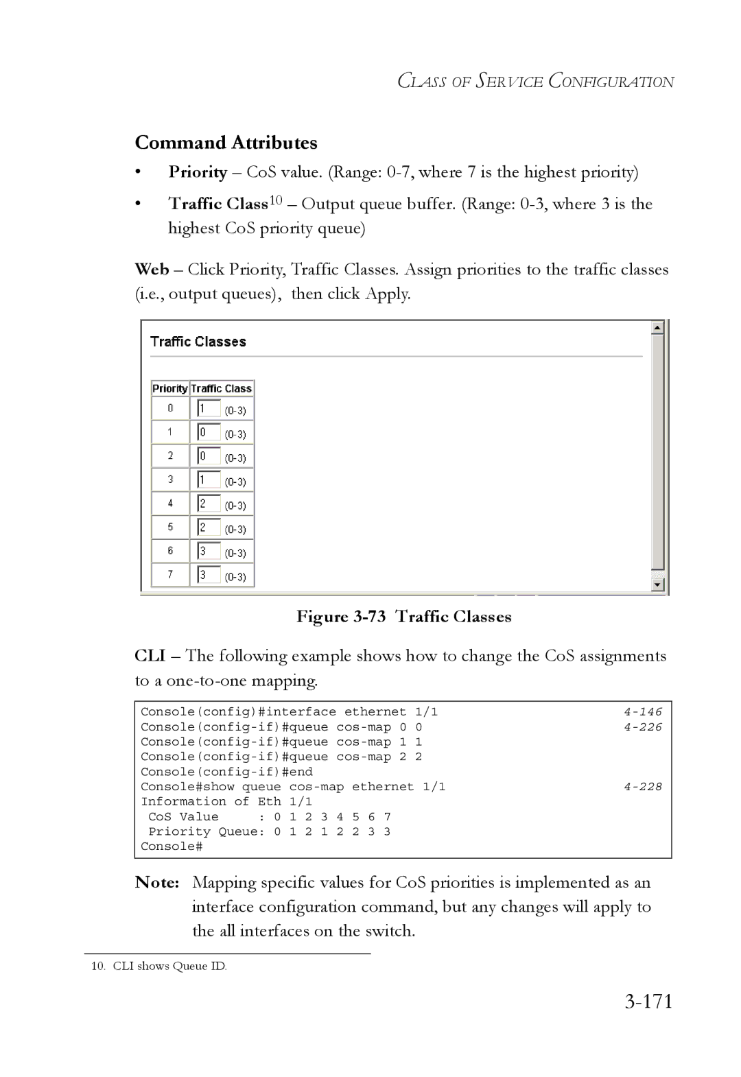 SMC Networks TigerSwitch manual 171, Traffic Classes 