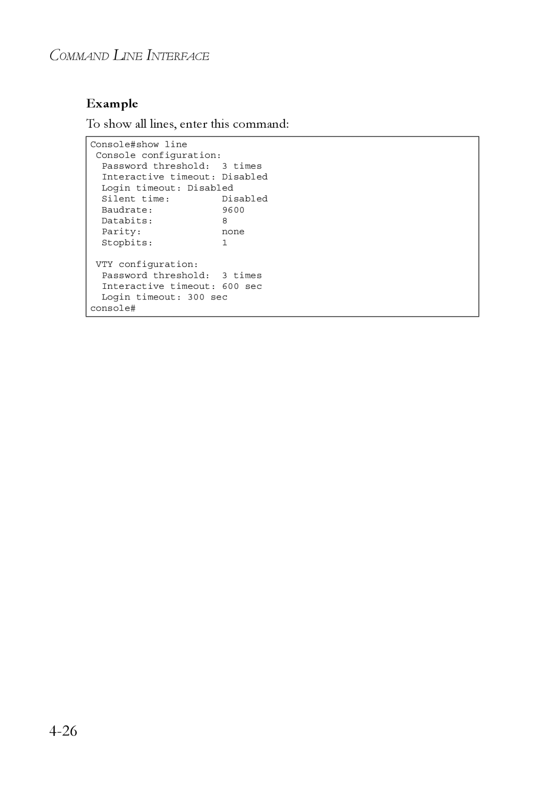 SMC Networks TigerSwitch manual To show all lines, enter this command 