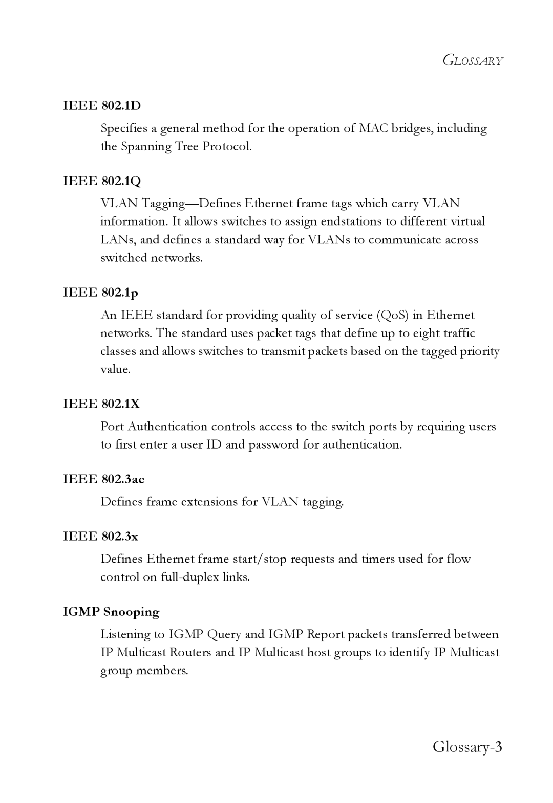 SMC Networks TigerSwitch manual Glossary-3 