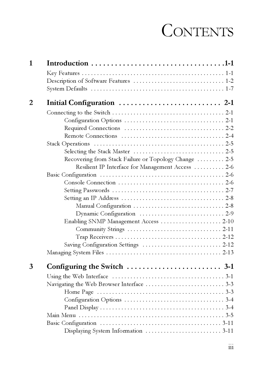 SMC Networks TigerSwitch manual Contents 