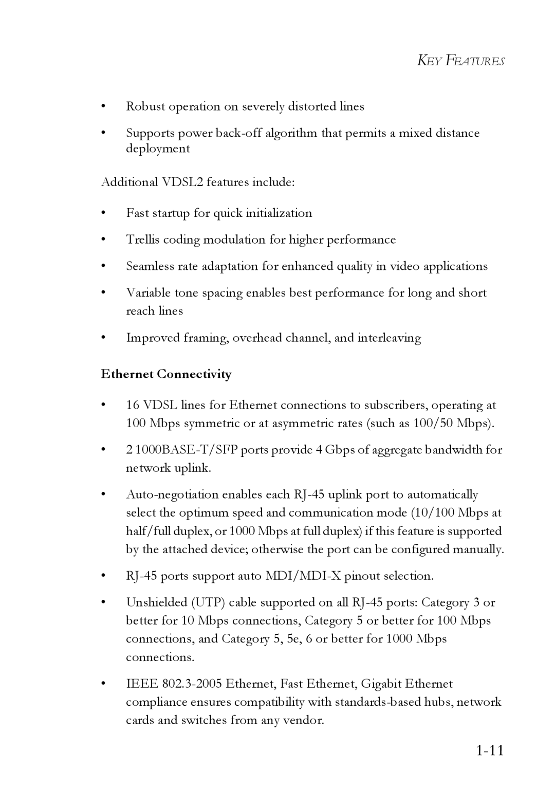 SMC Networks VDSL2 manual Ethernet Connectivity 