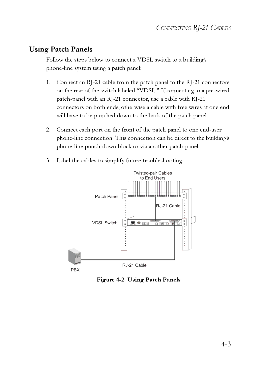 SMC Networks VDSL2 manual Using Patch Panels 