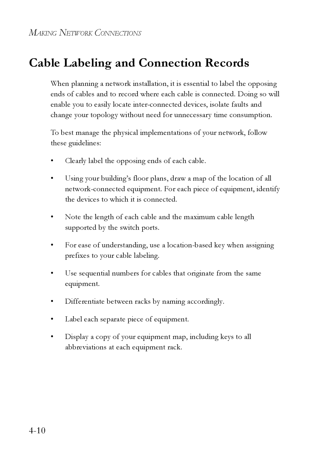 SMC Networks VDSL2 manual Cable Labeling and Connection Records 