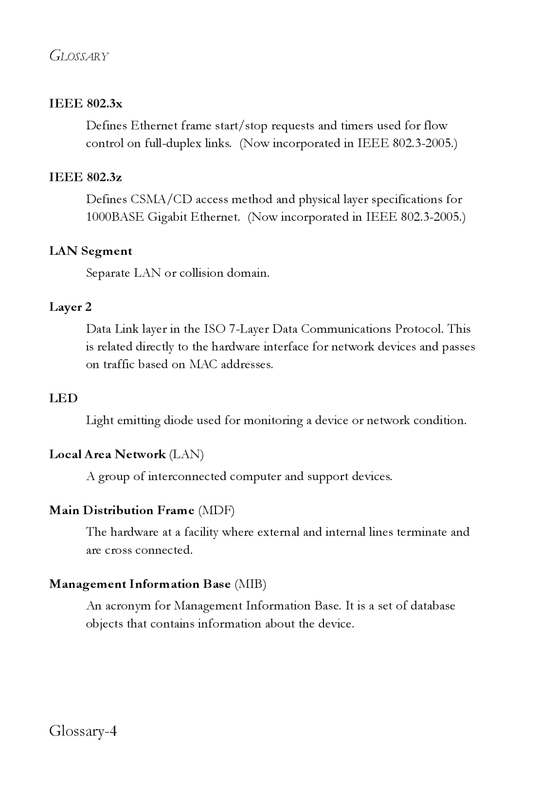 SMC Networks VDSL2 manual Glossary-4 